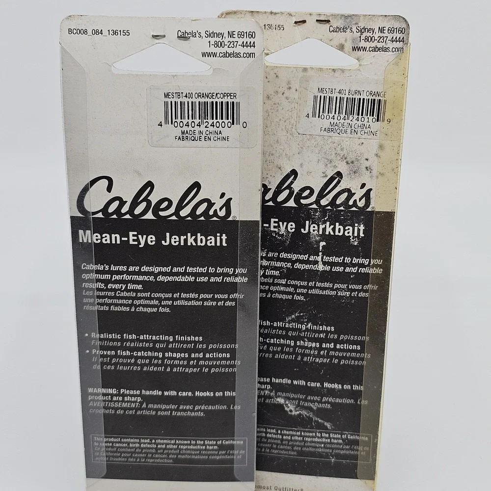 Cabelas Mean-Eye Jerkbait Fishing Lures Lot Of 2